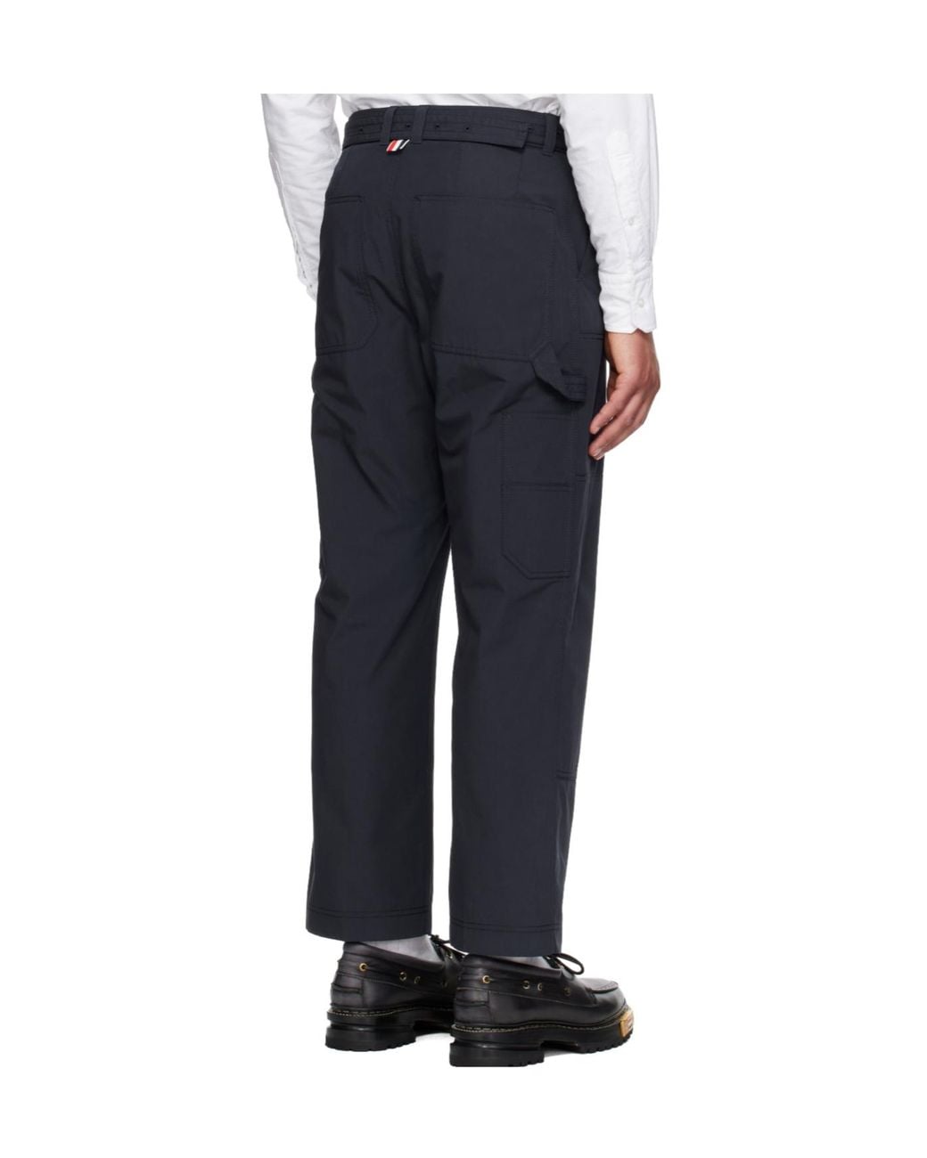 Thom Browne Blue Casual Pants With Belt Loops for men