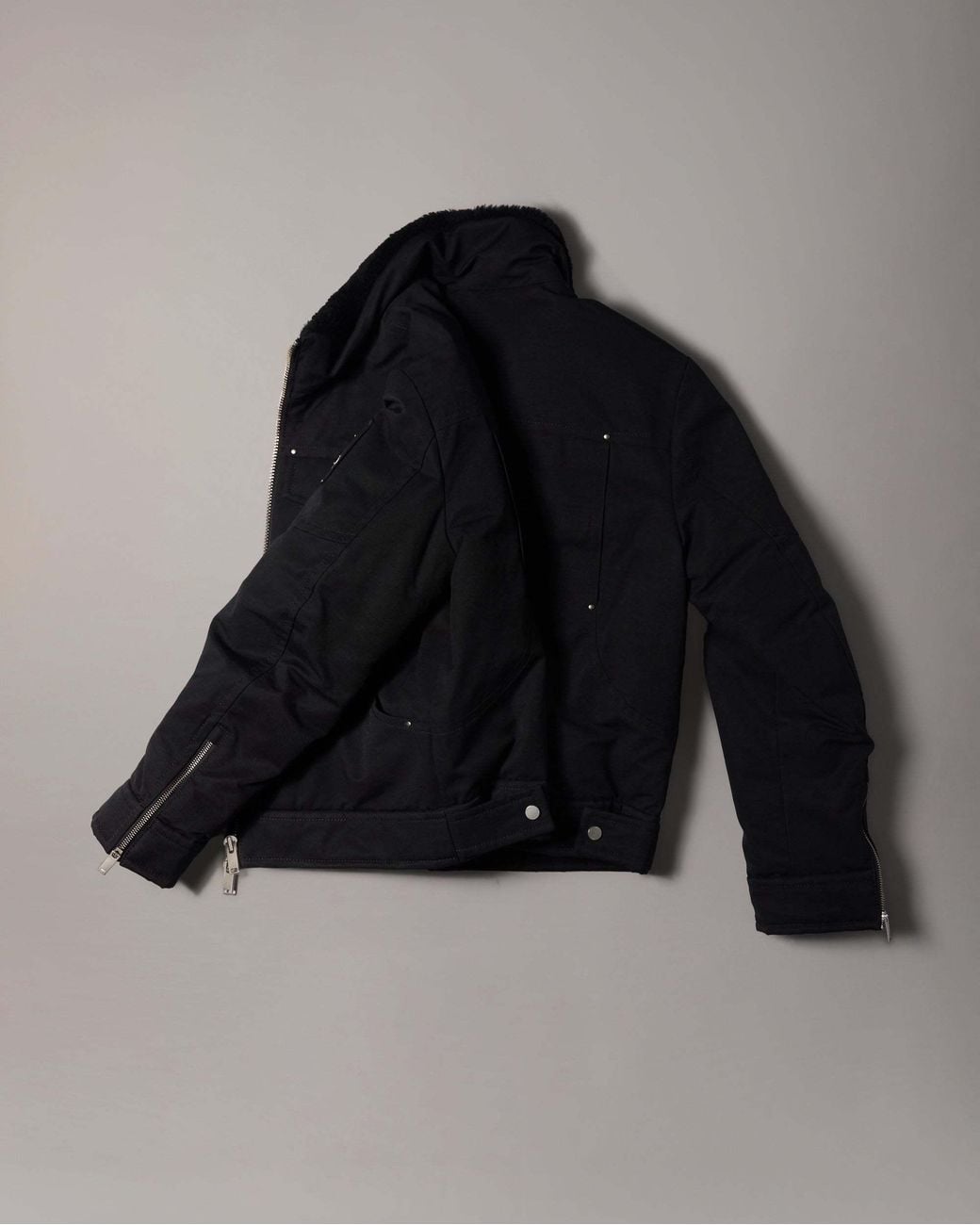 Moose Knuckles Black Falcon Down Trucker Jacket for men