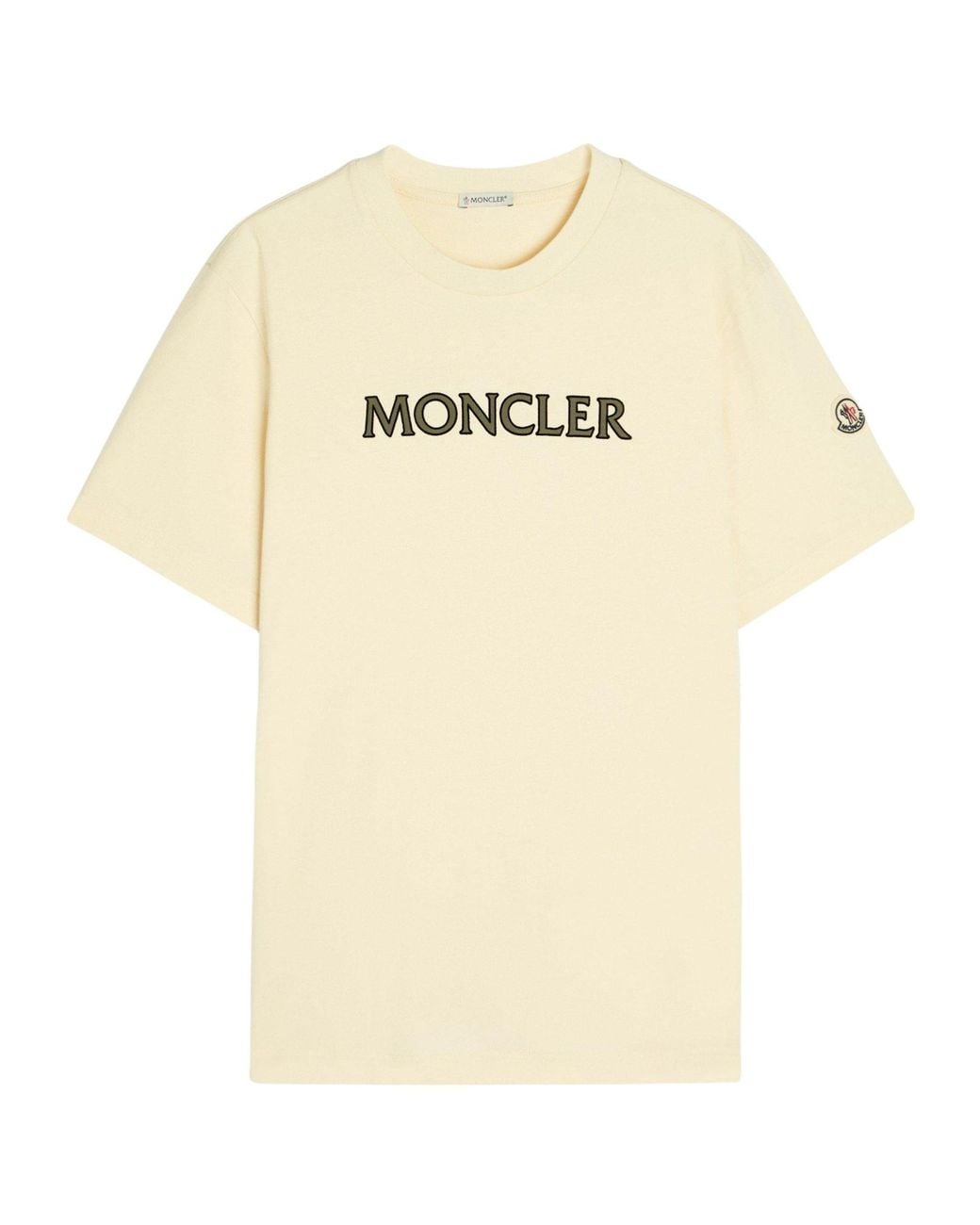 Moncler Natural Cotton Short-Sleeve T-Shirt for men