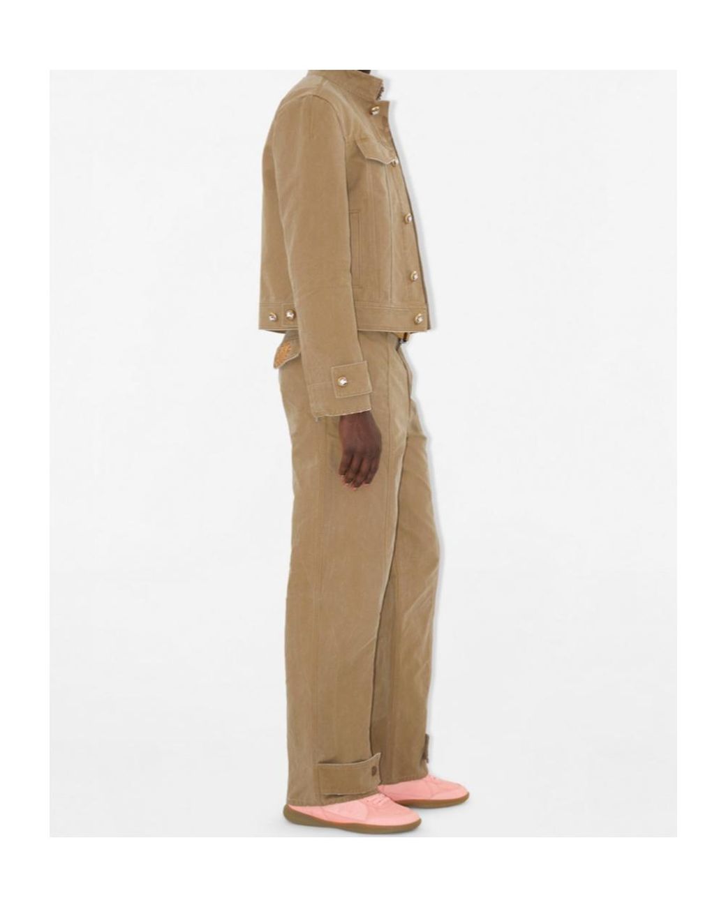 Burberry Natural Logo Embroidered Straight-Leg Trousers for men