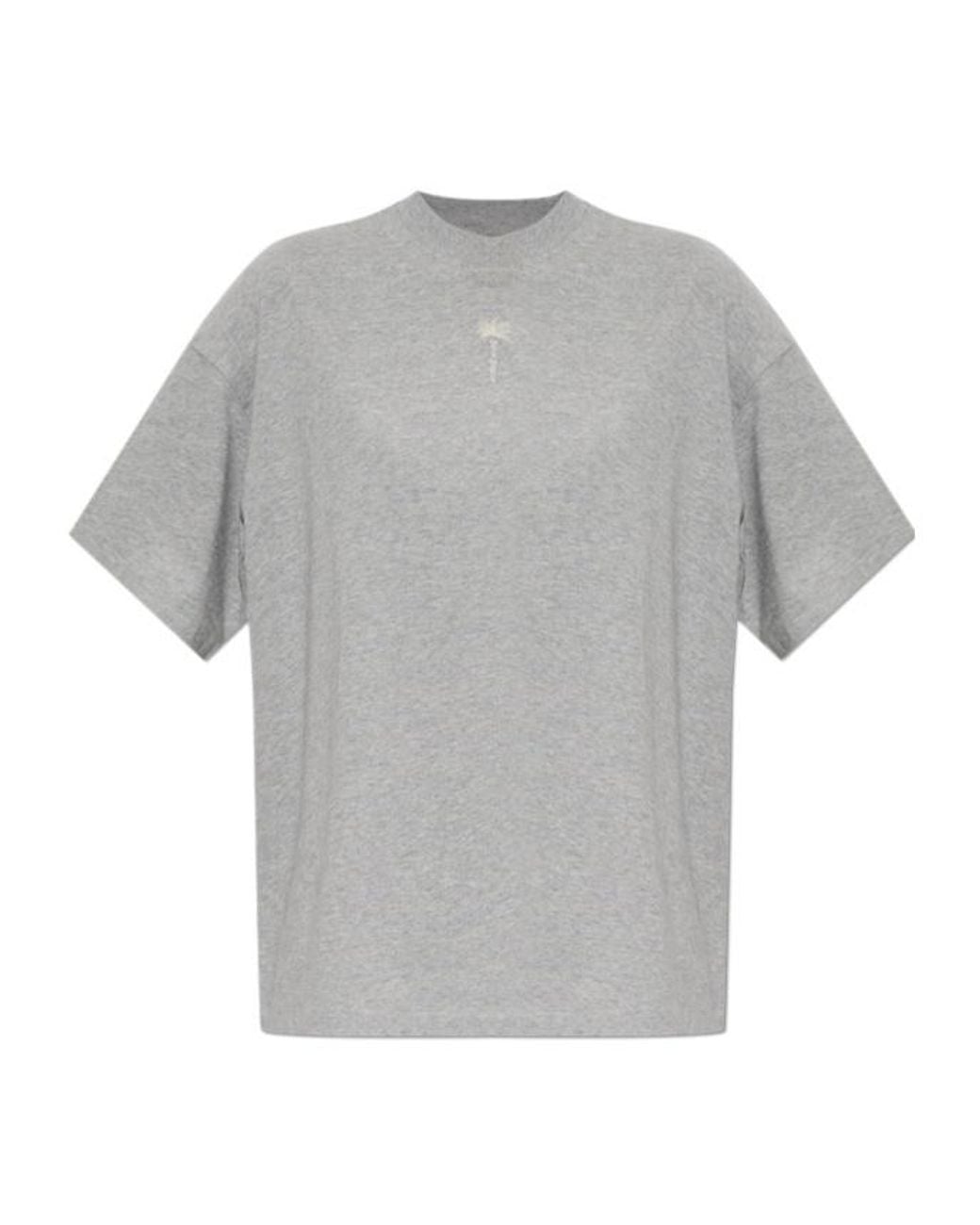 Palm Angels Gray Short-Sleeved T-Shirt