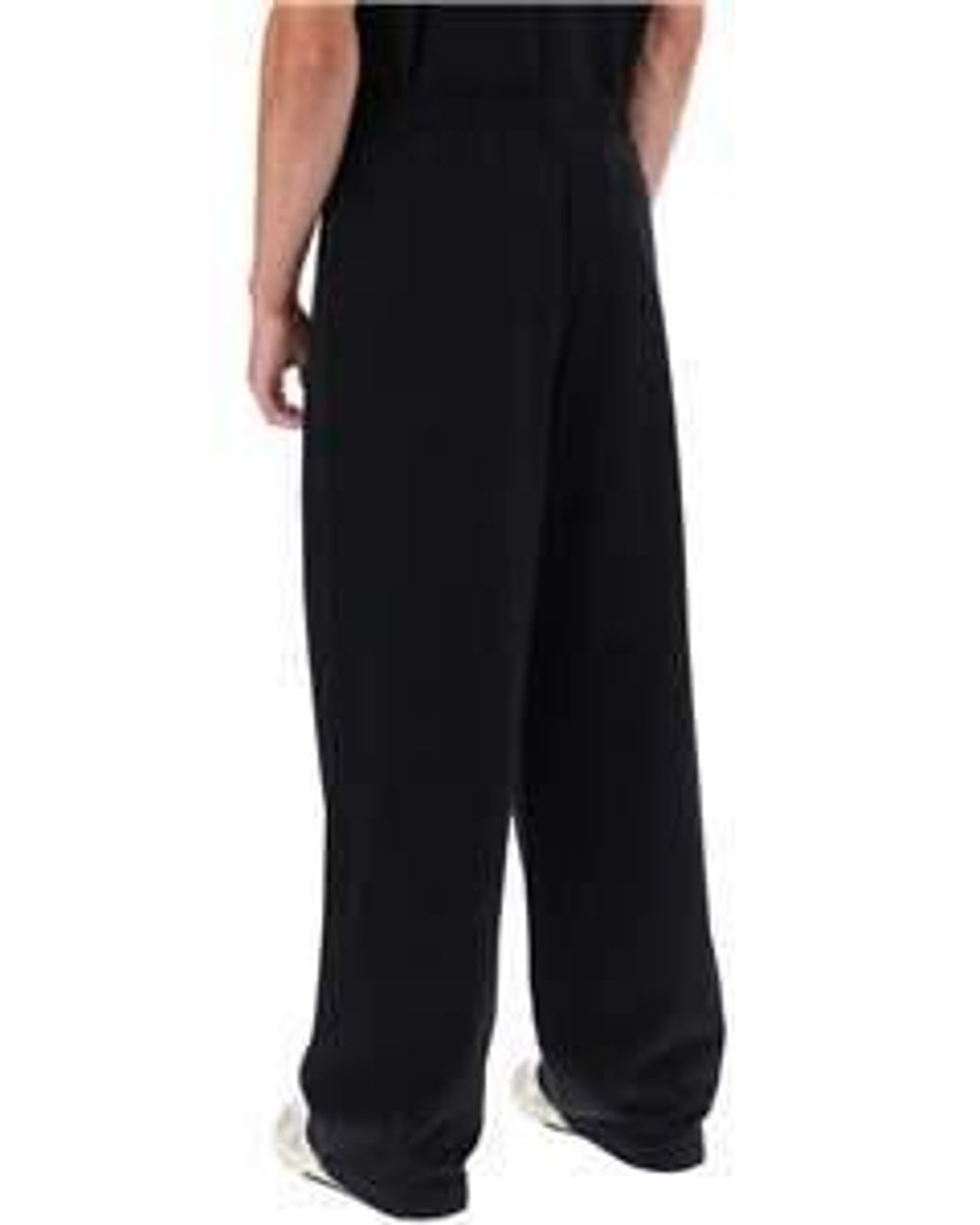 Palm Angels Black I Love Pa Drawstring Wide-Leg Track Pants for men