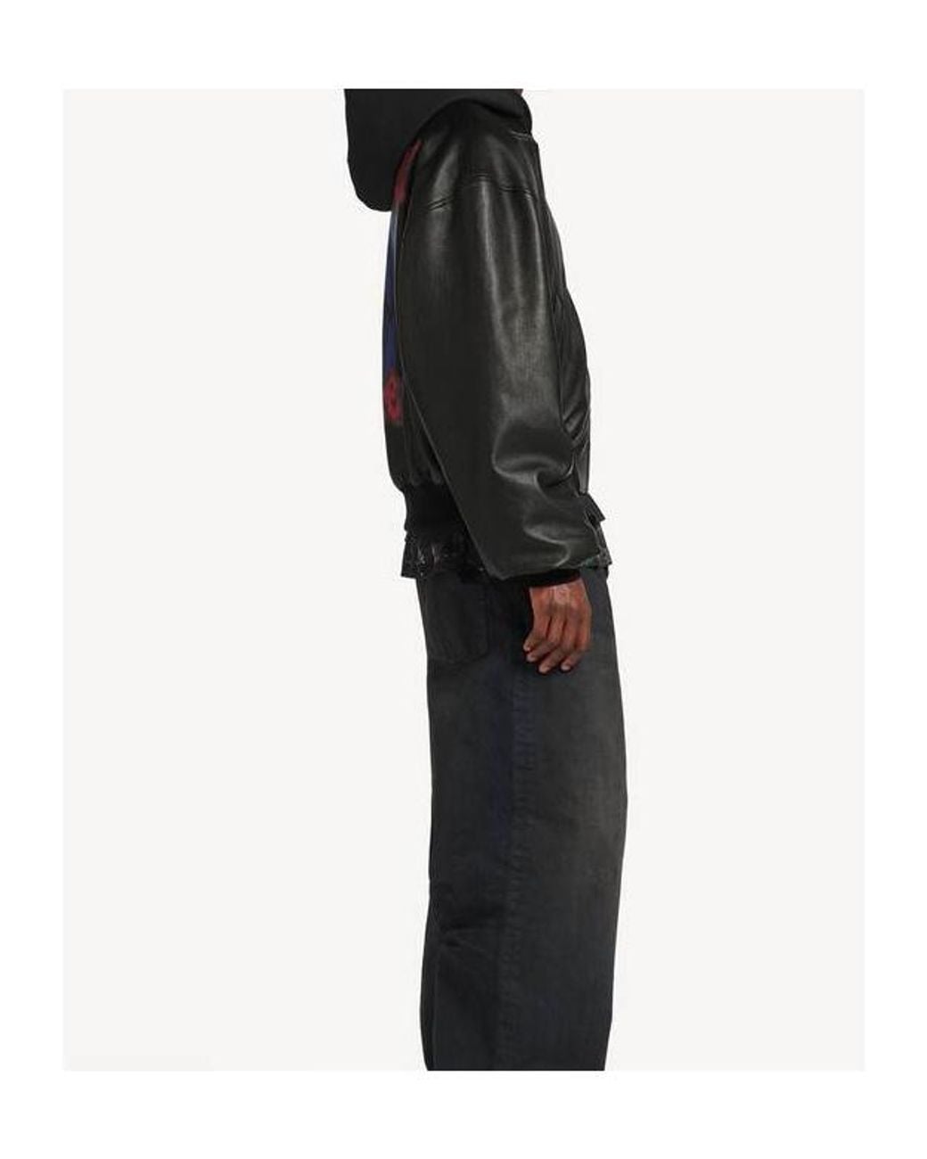 Balenciaga Black Patched Hooded Jacket for men