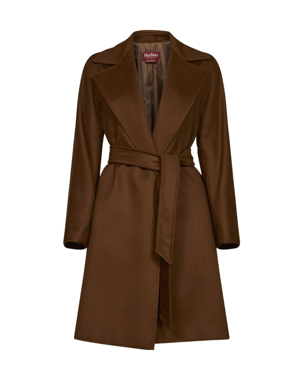 Max Mara Brown Tan Mstdravenna Belted Wrap Coat