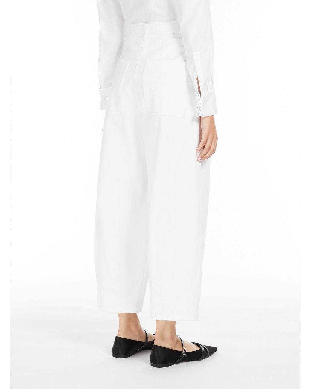 Max Mara White Mina Wide Leg Trousers
