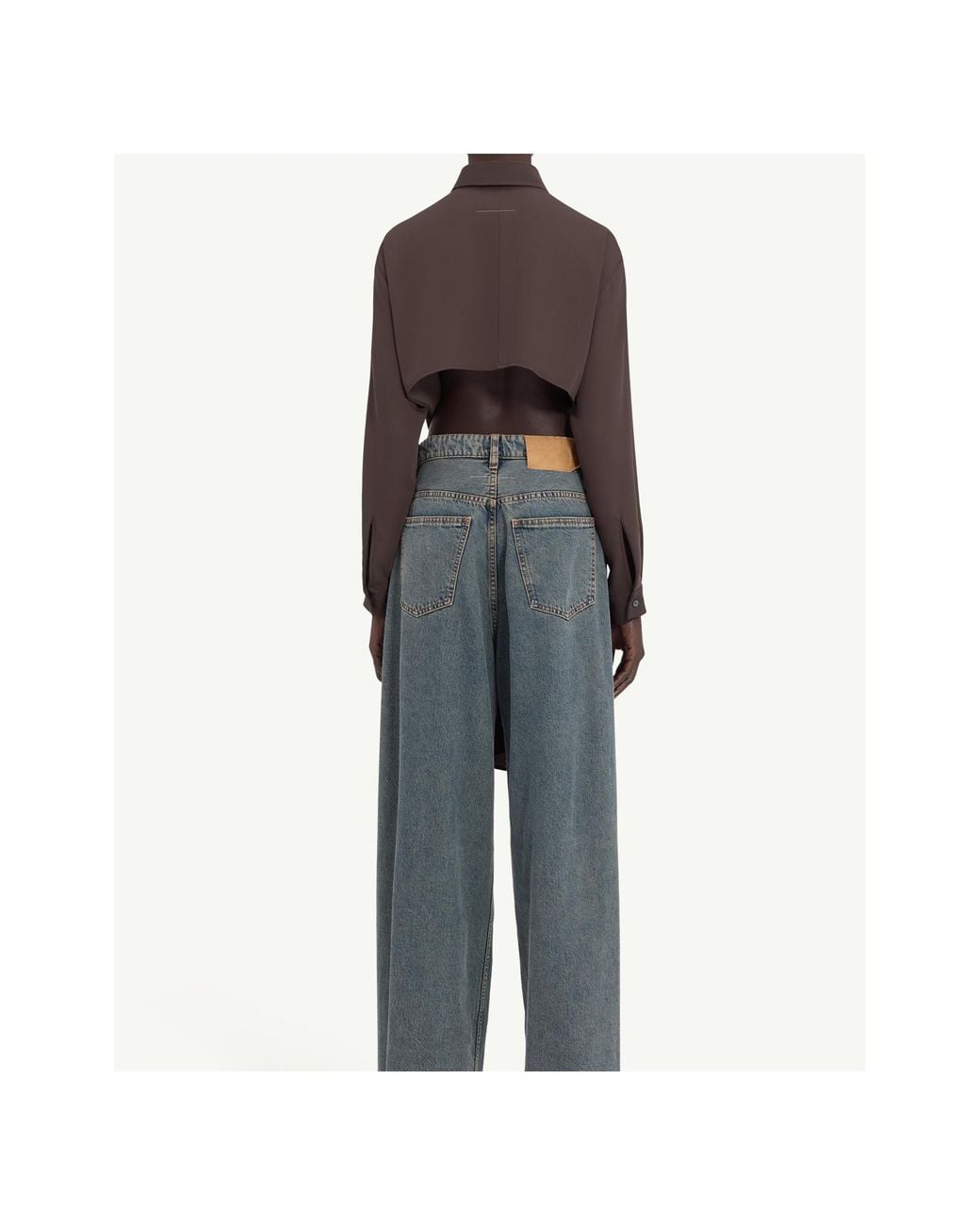 MM6 by Maison Margiela Brown Long-Sleeved Straight Hem Shirt