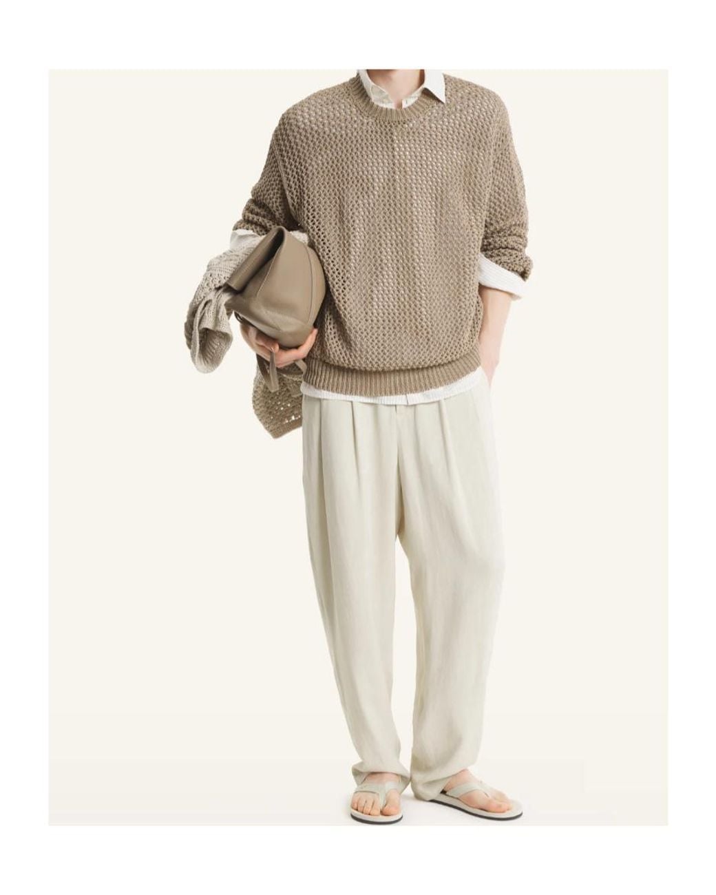 Maison Kitsuné Natural Large Open Knit Jumper for men