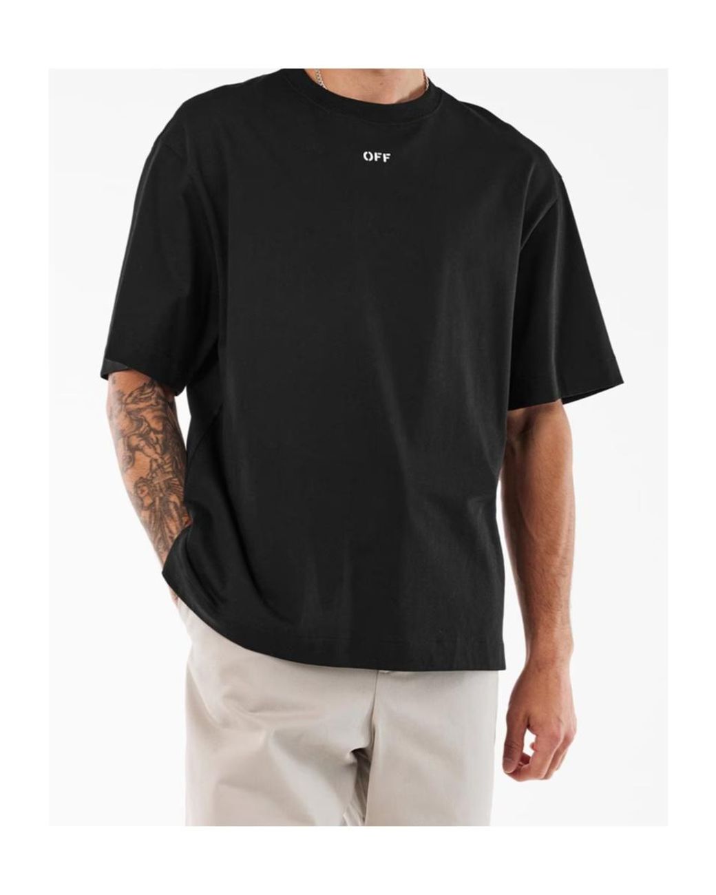 Off-White c/o Virgil Abloh Black Logo Crew Neck T-Shirt for men