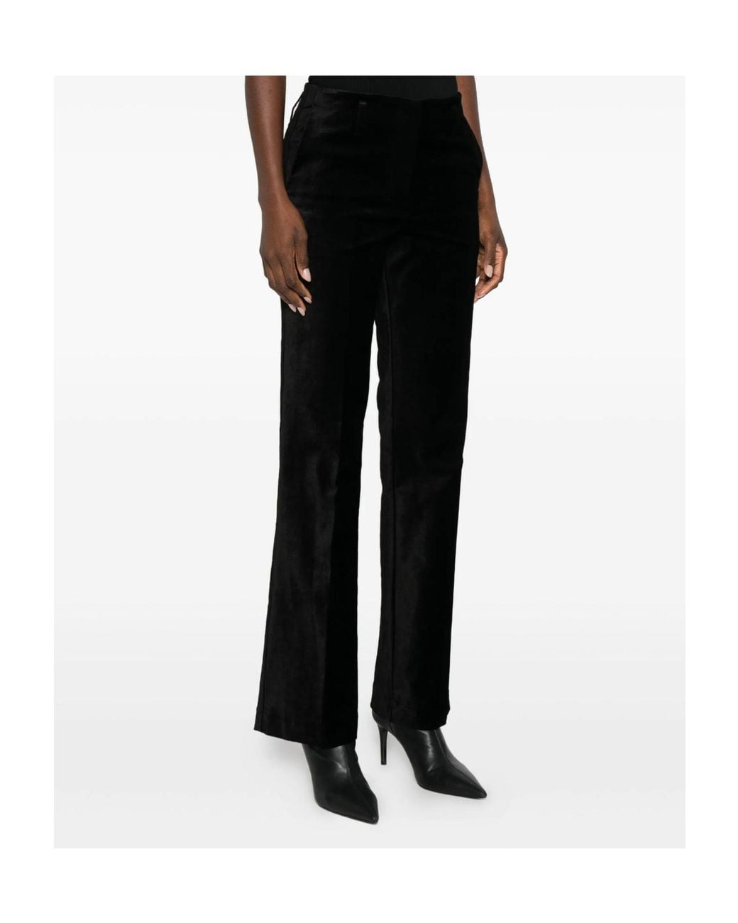 Forte_forte Black Casual Pants With Belt Loops