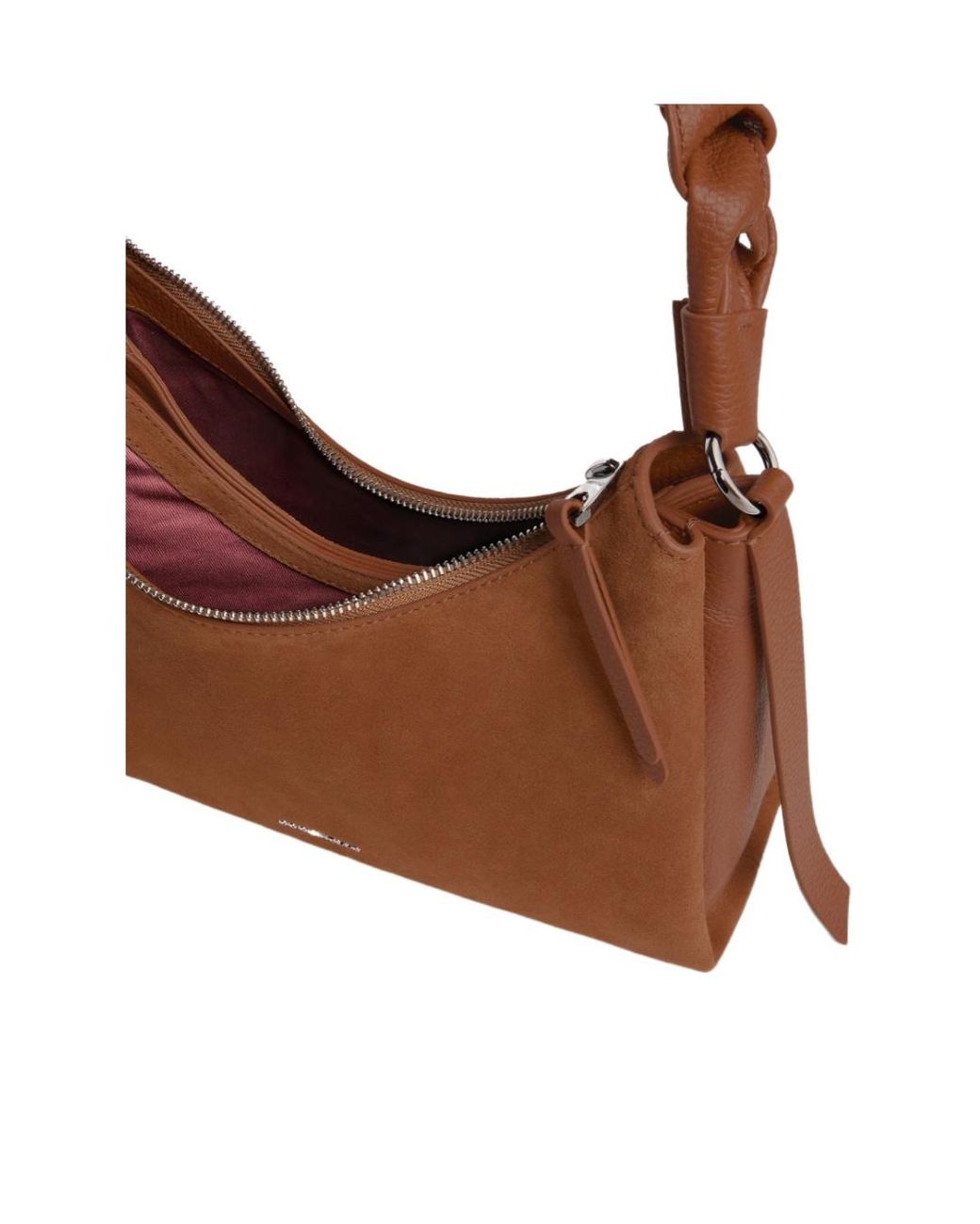 Coccinelle Brown Boheme Small Braided-Handle Shoulder Bag