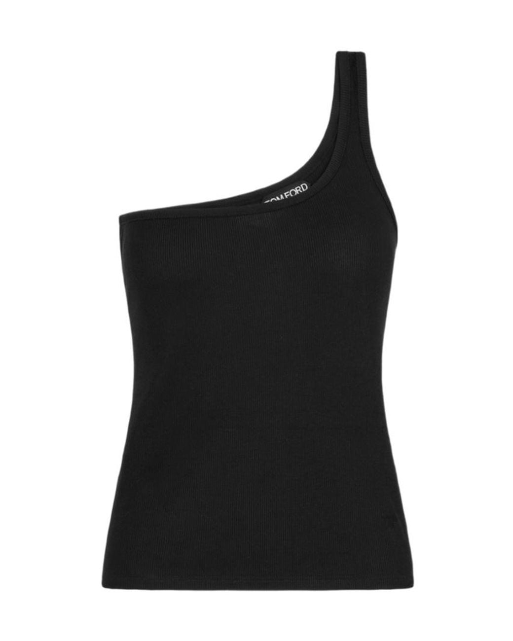 Tom Ford Black Silk-Blend One-Shoulder Tank Top