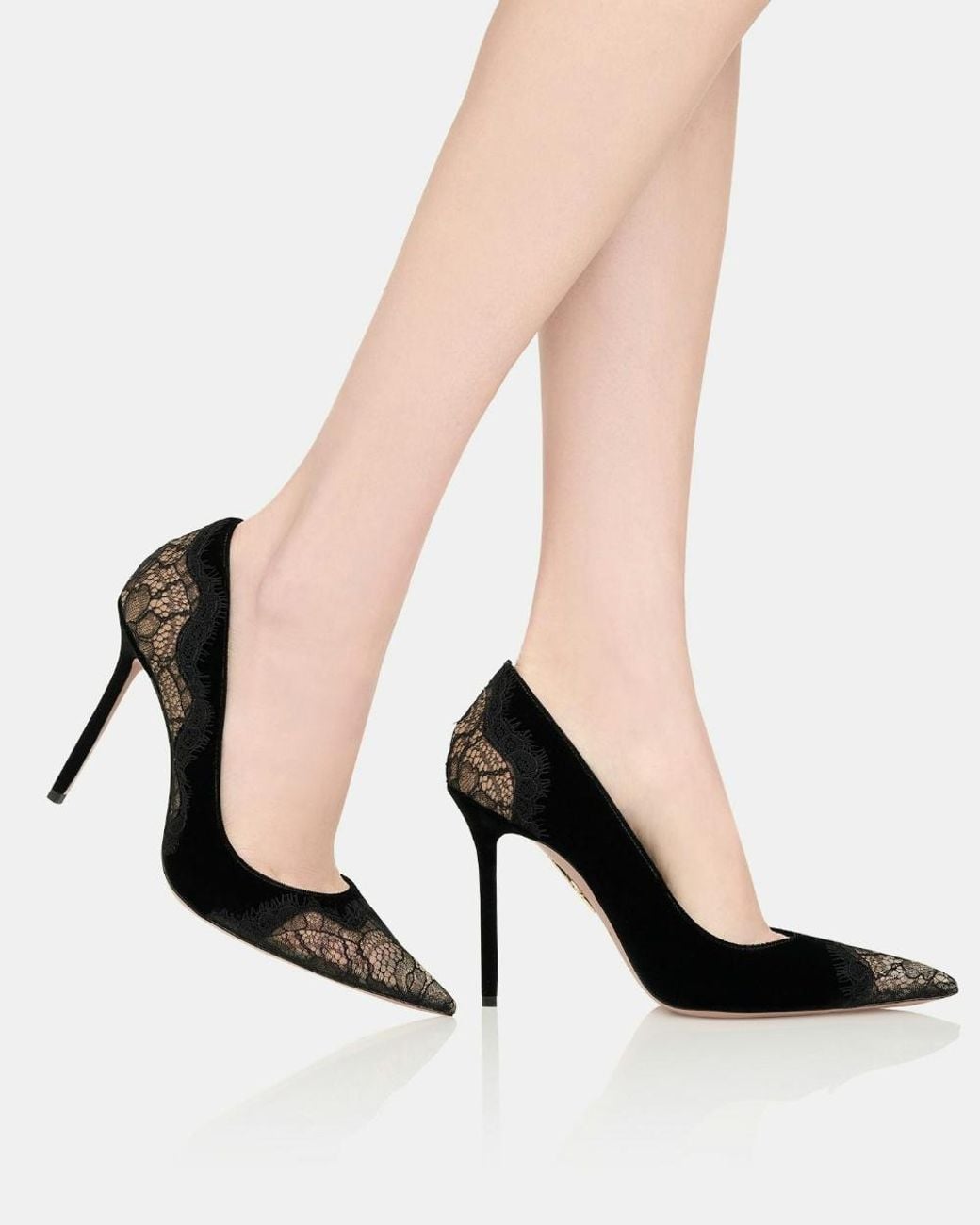 Aquazzura Black Velvet Meadow Pump 105