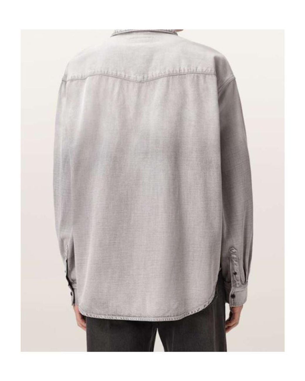 AllSaints Gray Al Oversized Denim Shirt for men