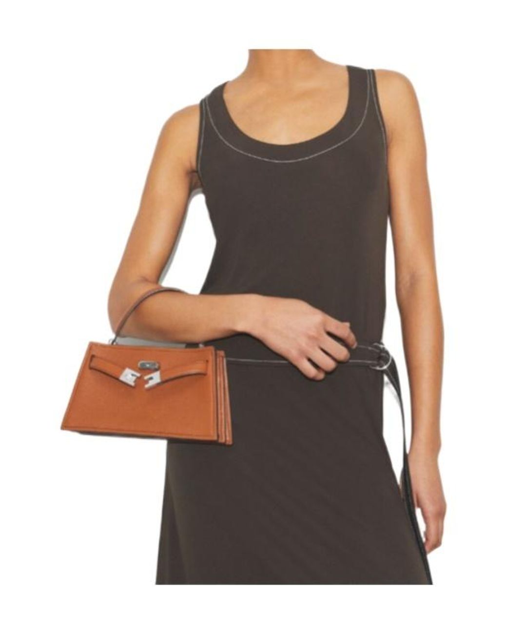 Tory Burch Gray Mini Lee Radziwill Top-Handle Bag