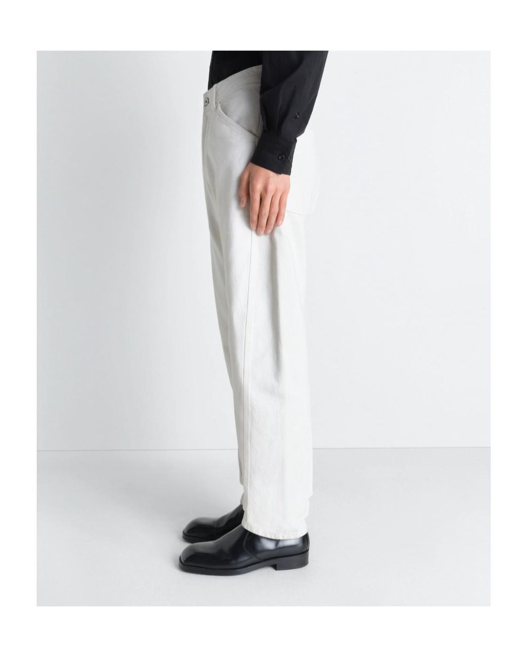 Lemaire White Twisted Workwear Pants for men