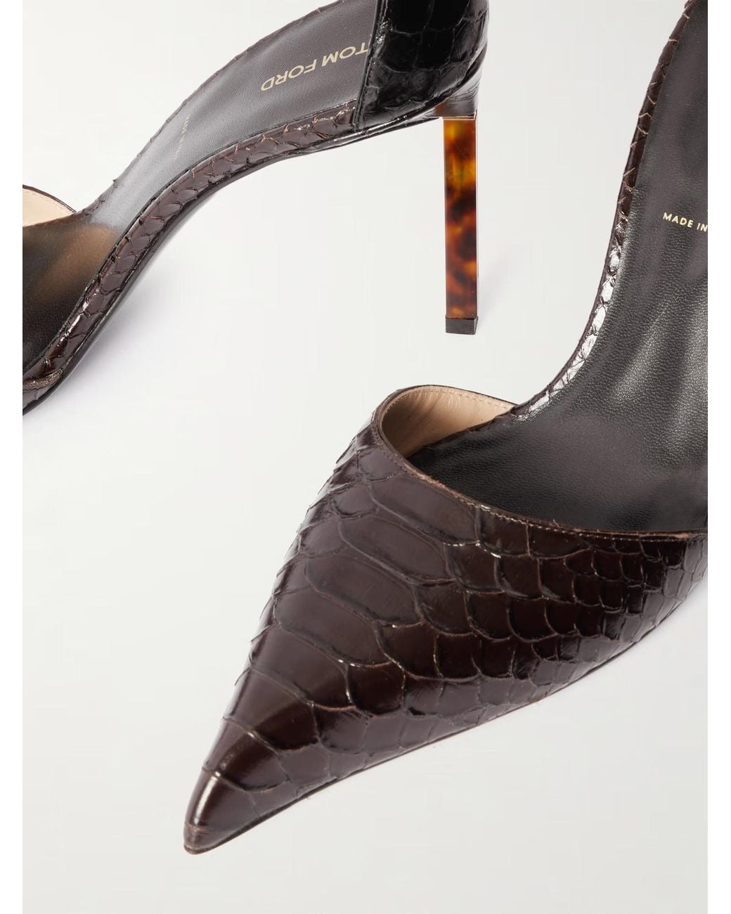 Tom Ford Multicolor Snake-Print Leather High Heels