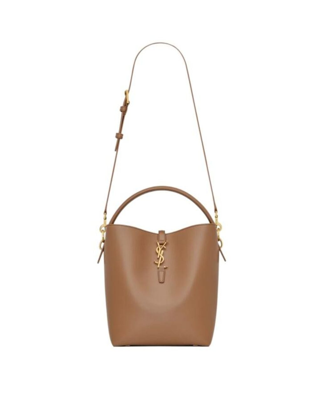 Saint Laurent Brown Le 37 Logo Plaque Tote Bag