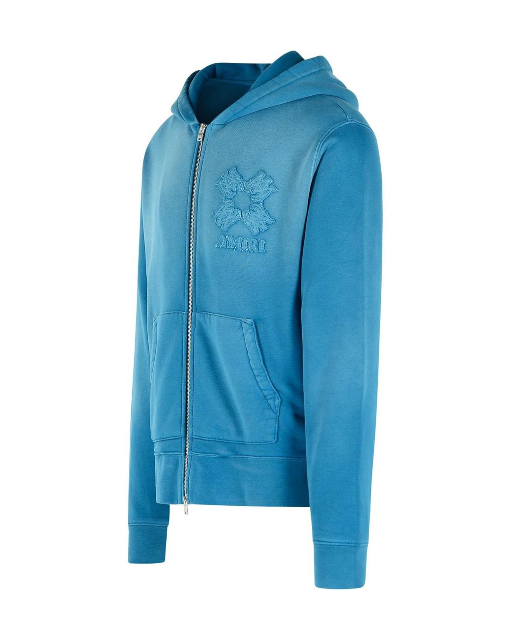 Amiri Blue Dark Cotton Hoodie for men
