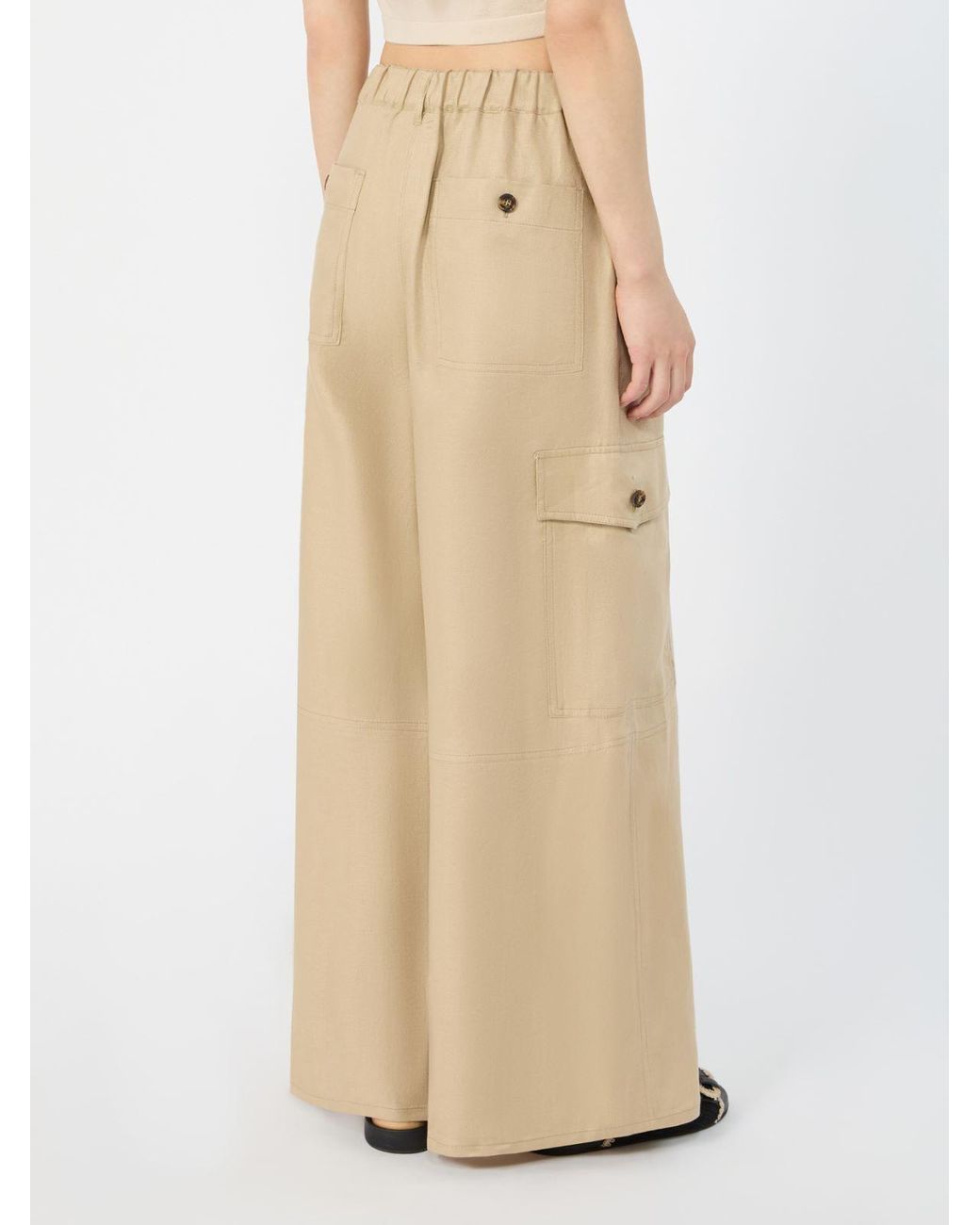 Weekend by Maxmara Natural Finale Wide-Leg Pants