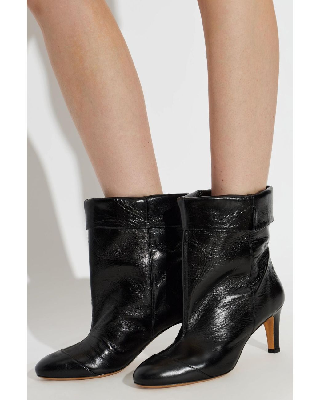 Isabel Marant Black Eldra Fold-Over Ankle Boots