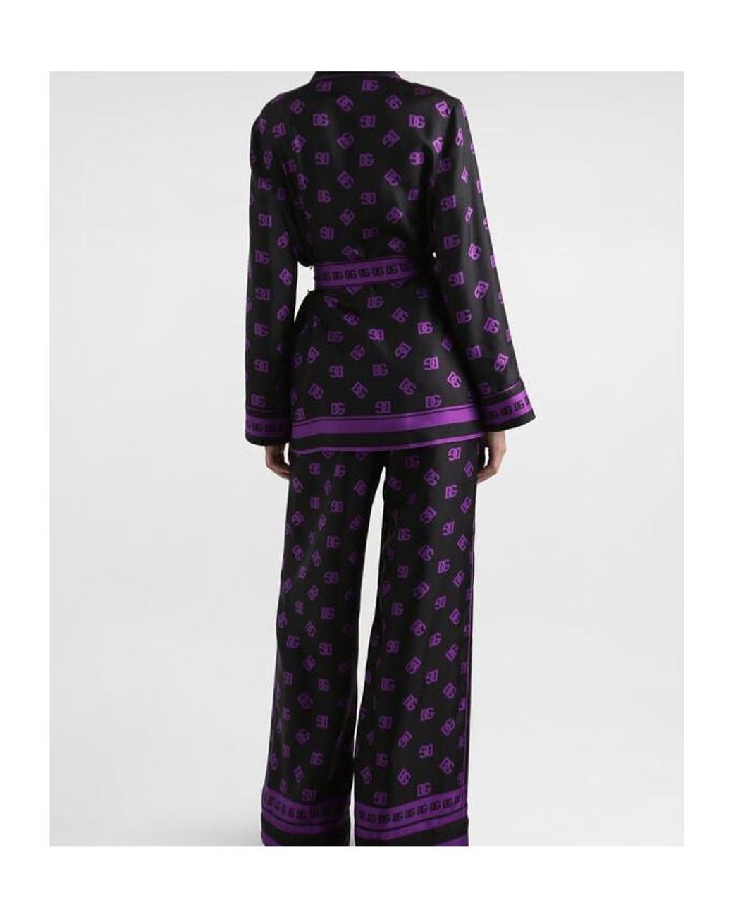 Dolce & Gabbana Purple Dg All-Over Printed Twill Vanity Shirt