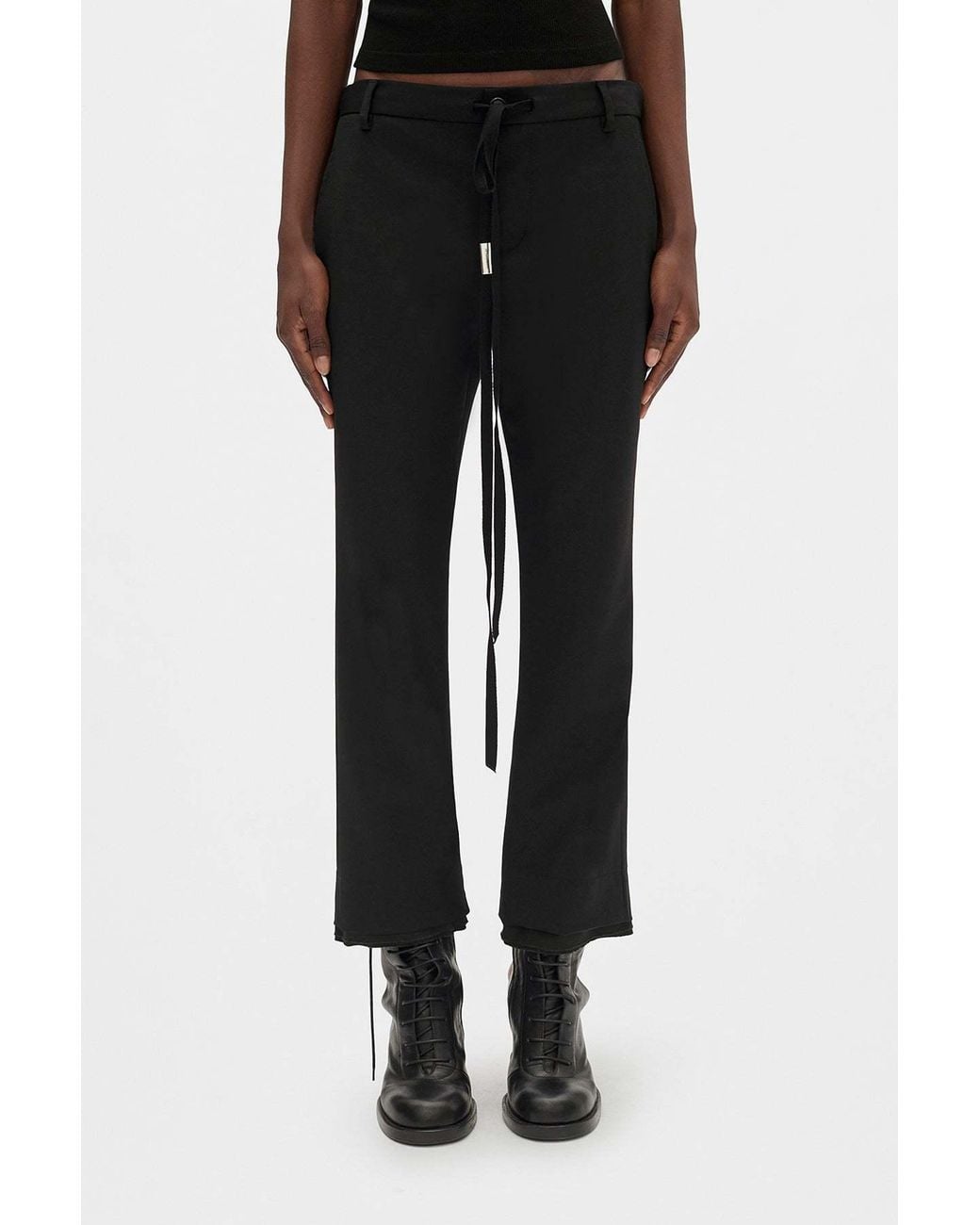 Ann Demeulemeester Black Straight-Leg Pants