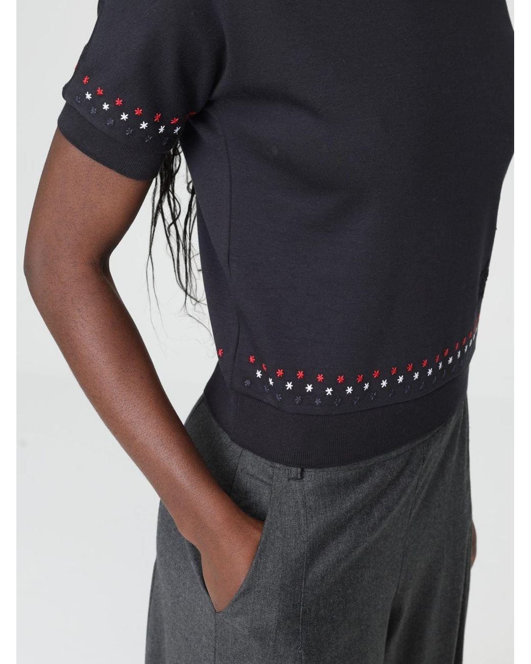 Thom Browne Black Snowflakes Short-Sleeved T-Shirt