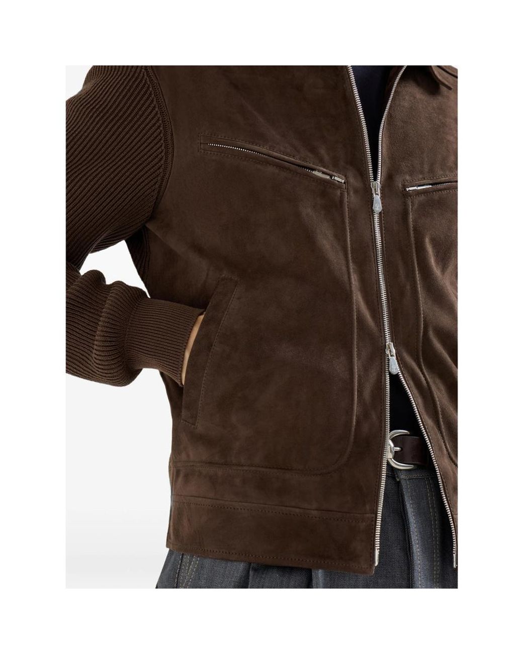 Brunello Cucinelli Brown Suede Jacket for men