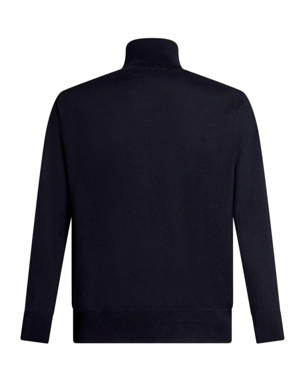 Etro Blue Pegaso Embroidered Turtleneck Jumper for men