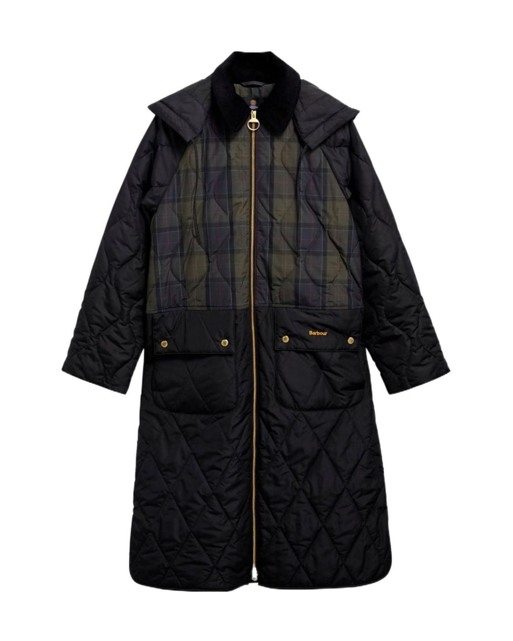 Barbour Black Osbourne Checked Quilted Jacket