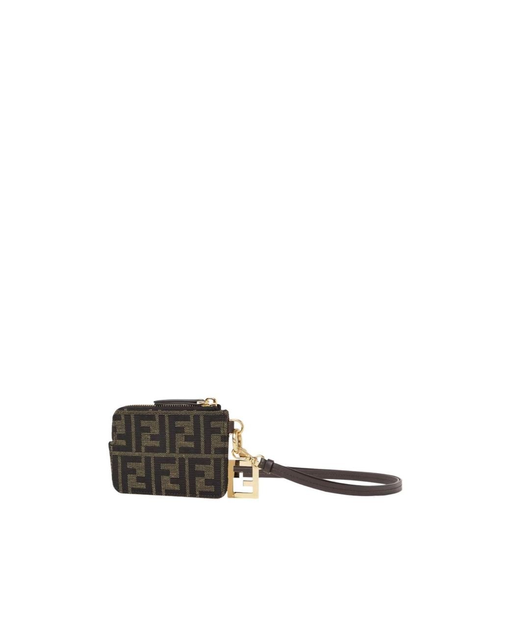 Fendi White Ff Strap Cardholder Wallet