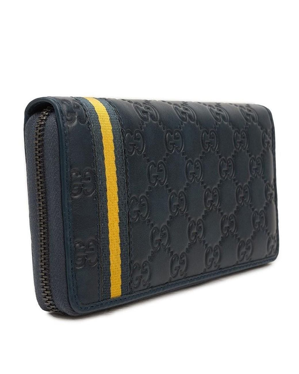 Gucci Blue Long Zipper Wallet for men