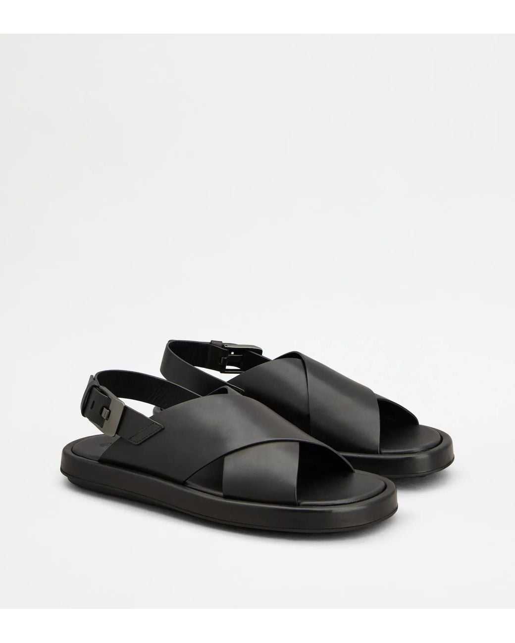Tod's Black Open-Toe Flat Sandals for men