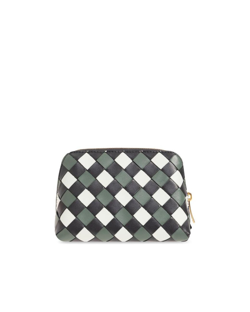 Bottega Veneta White Intrecciato Beauty Pouch