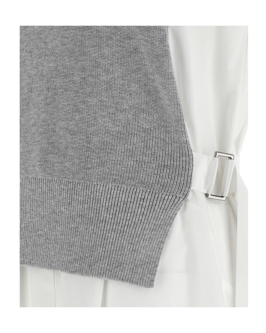 Sacai Gray Panelled Crewneck Dress