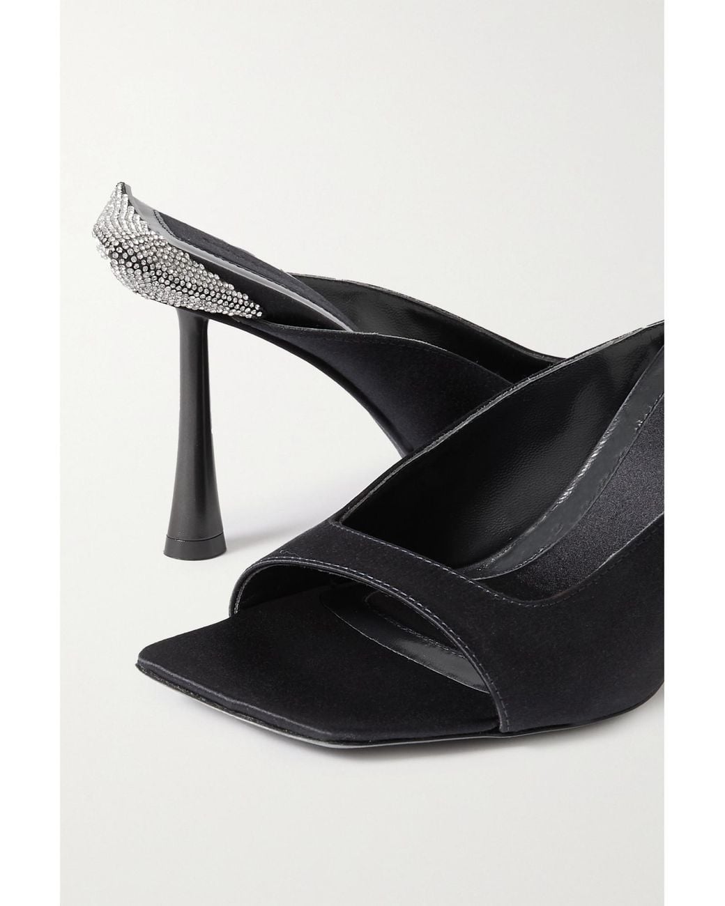 Benedetta Bruzziches Blue Cossyra Crystal-Embellished Silk Mules