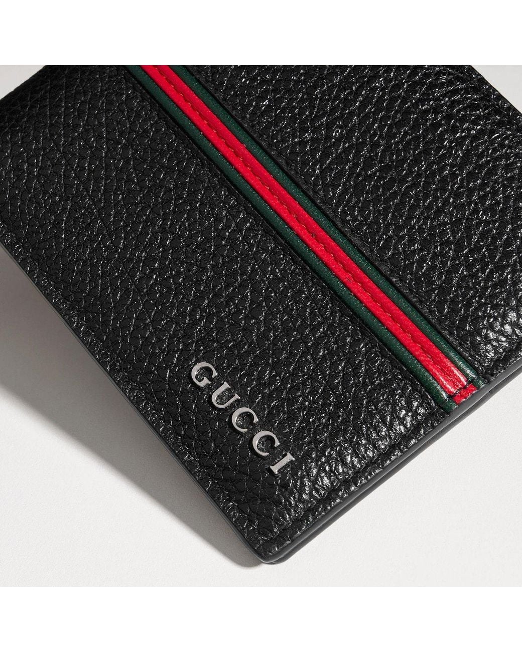 Gucci Black Bi-Fold Wallet With Web for men