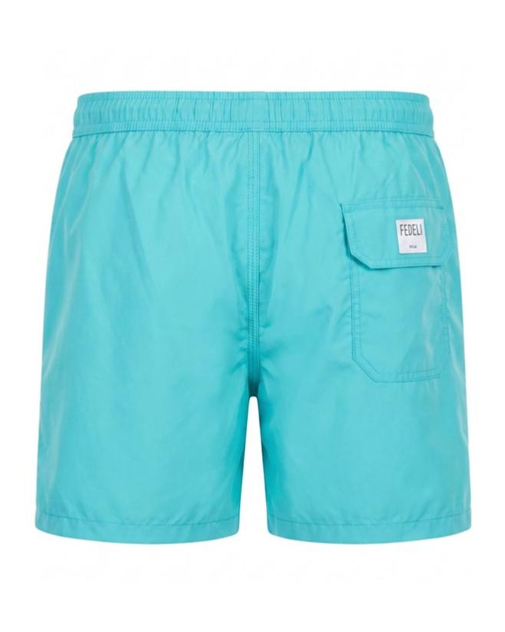 Fedeli Blue Drawstring-Waist Swim Shorts for men
