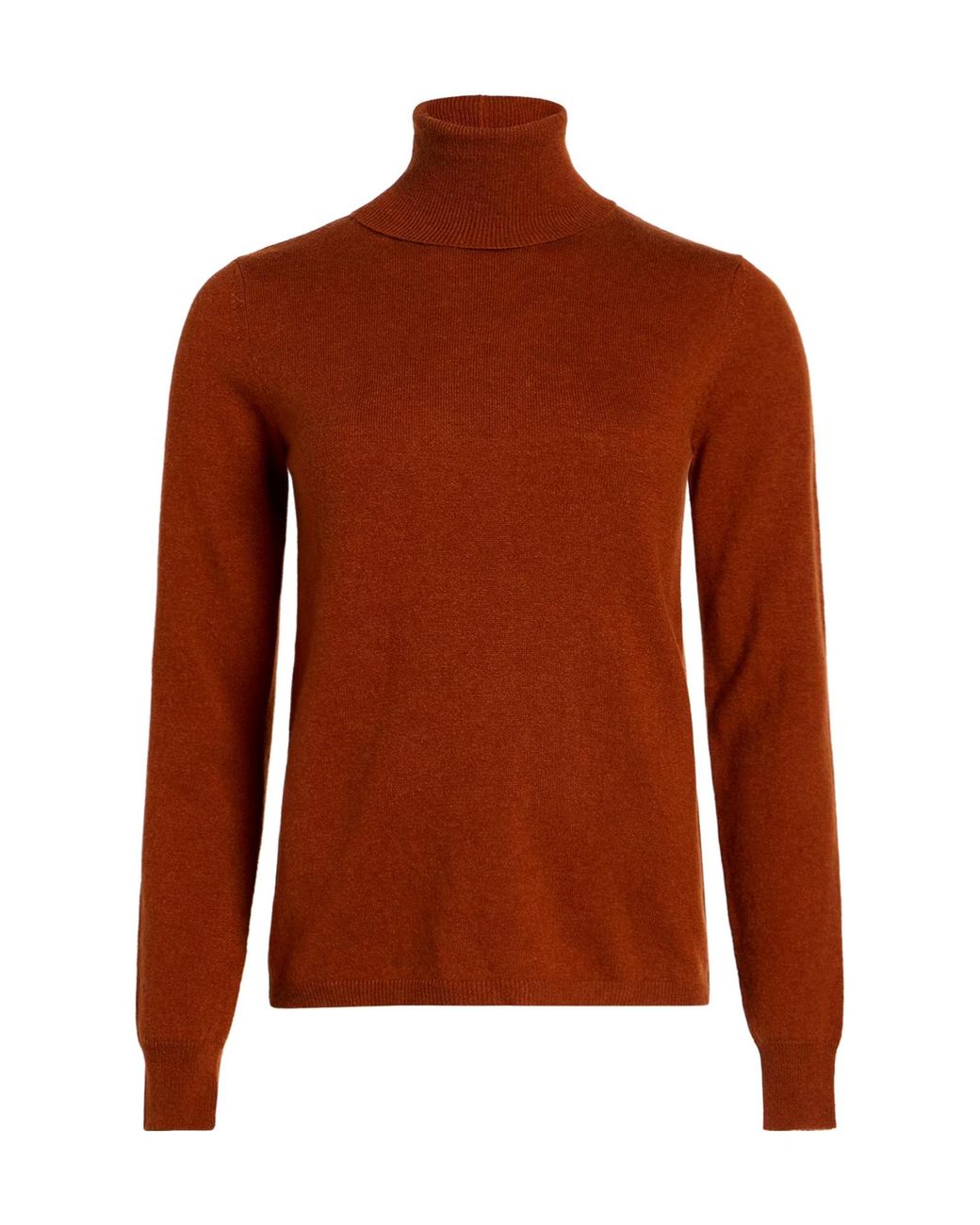 Max Mara Brown Solid Color Knitted Turtleneck Sweater