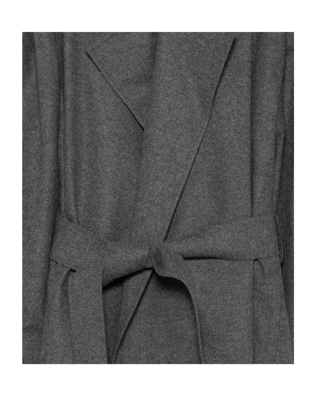 Emporio Armani Gray Belted Wool-Blend Oversized Coat