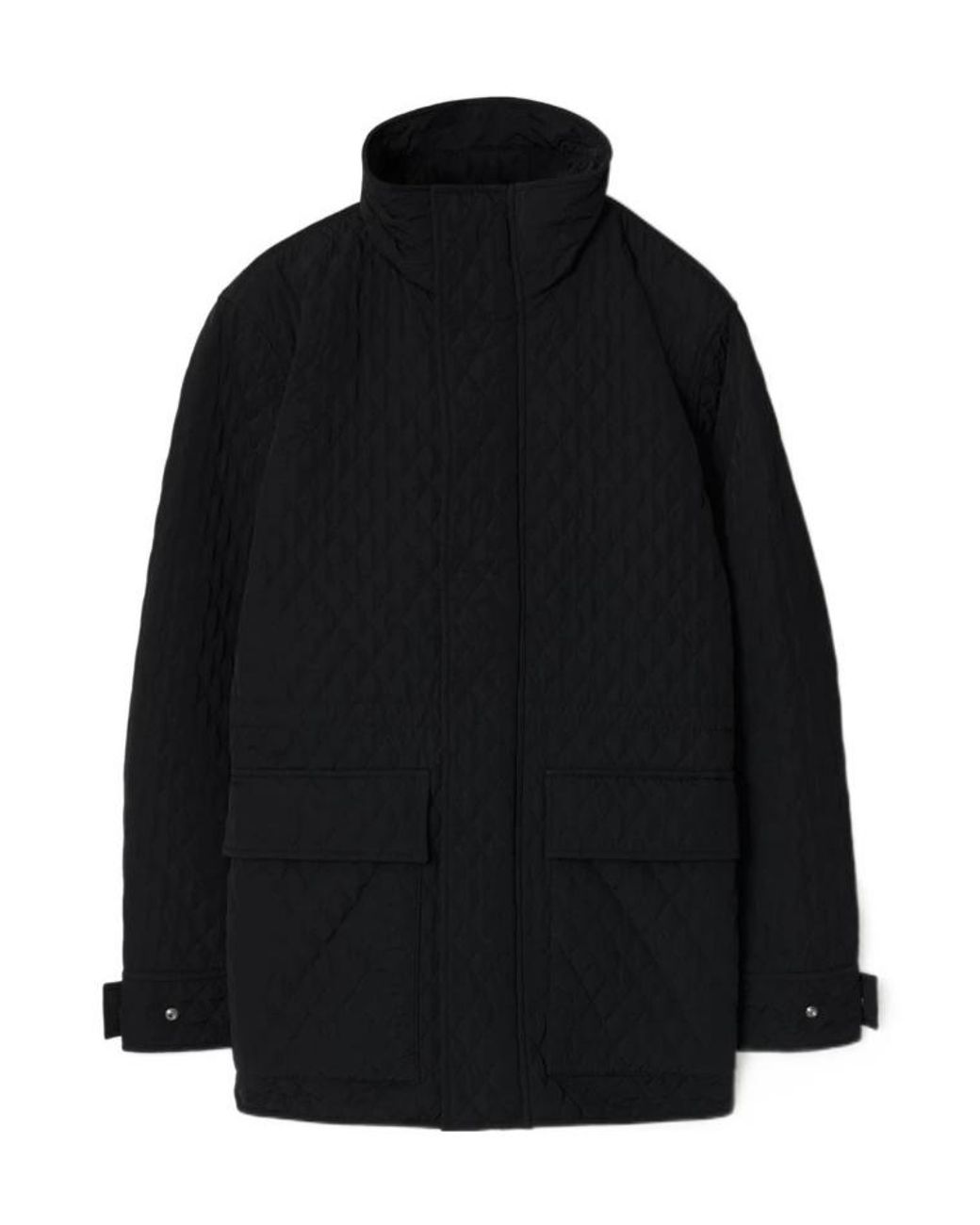 Burberry Black Quilted Check Hood Jacket