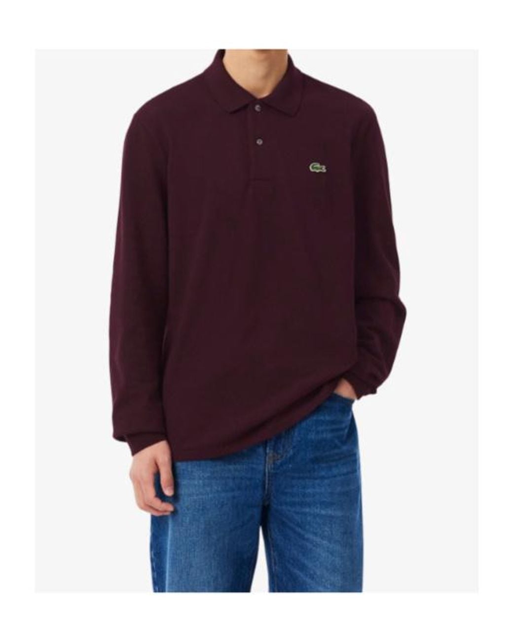 Lacoste Purple Classic Fit Long Sleeved L.12.12 Polo Shirt for men