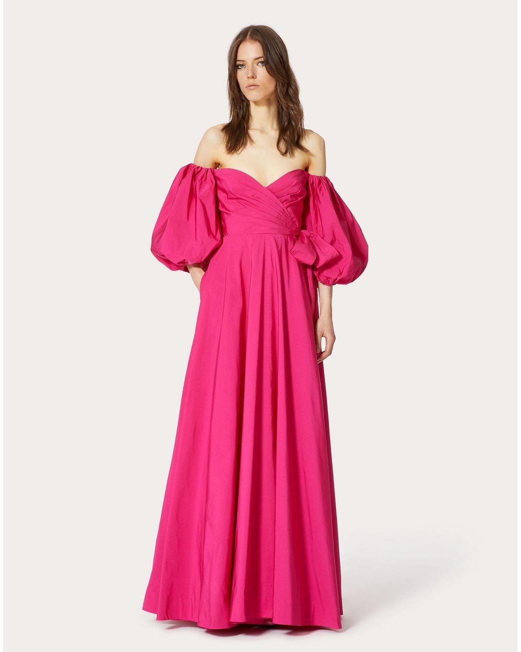 Valentino Pink Pleated Shoulder-Length Dress