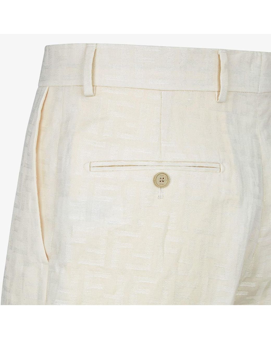 Fendi White Ff Jacquard Bermuda Shorts for men