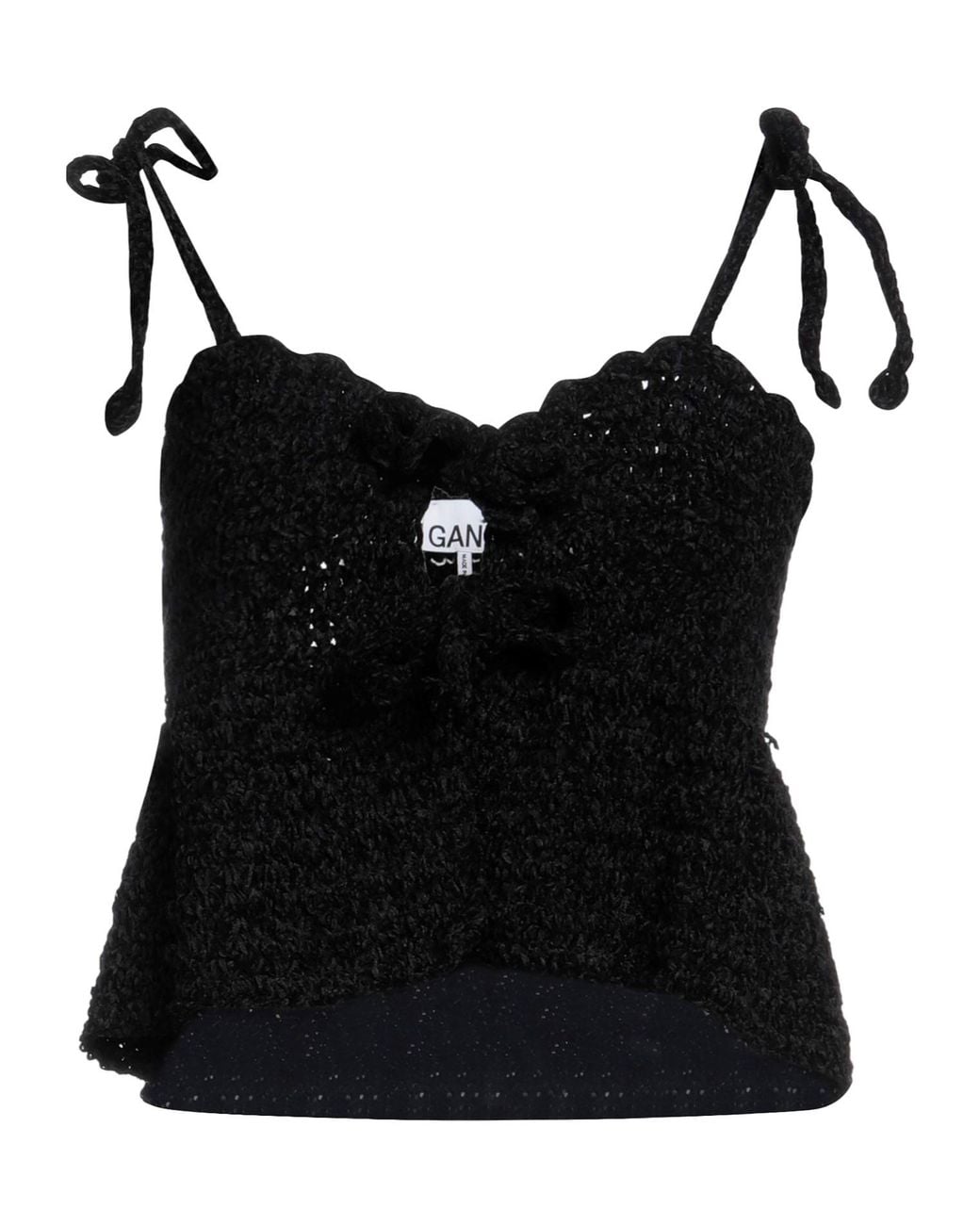 Ganni Black Stylish Knitted Sleeveless Top