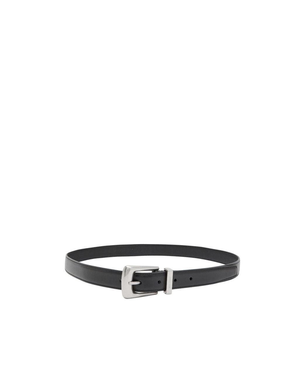 Saint Laurent White Minimalist Belt for men