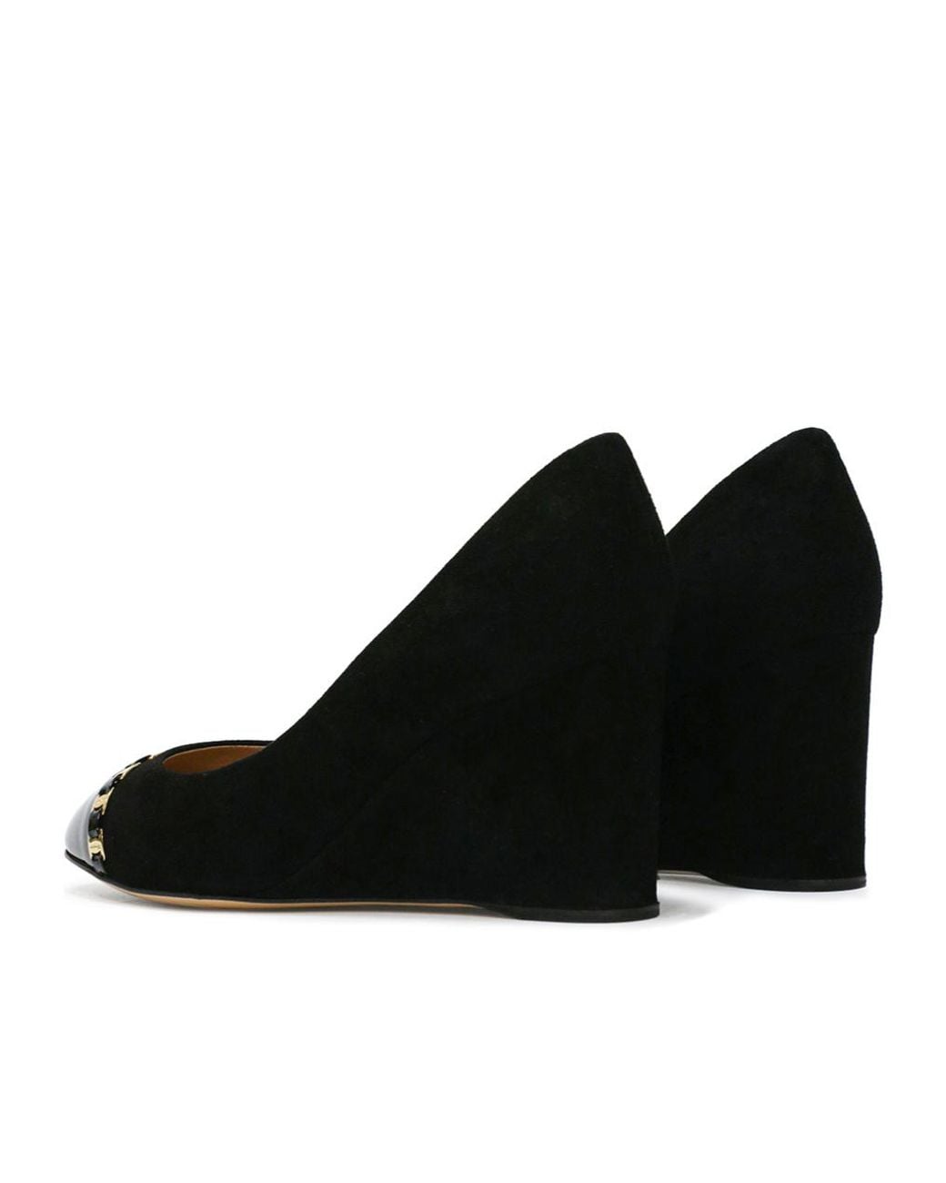 Ferragamo Black Wedge High Heels
