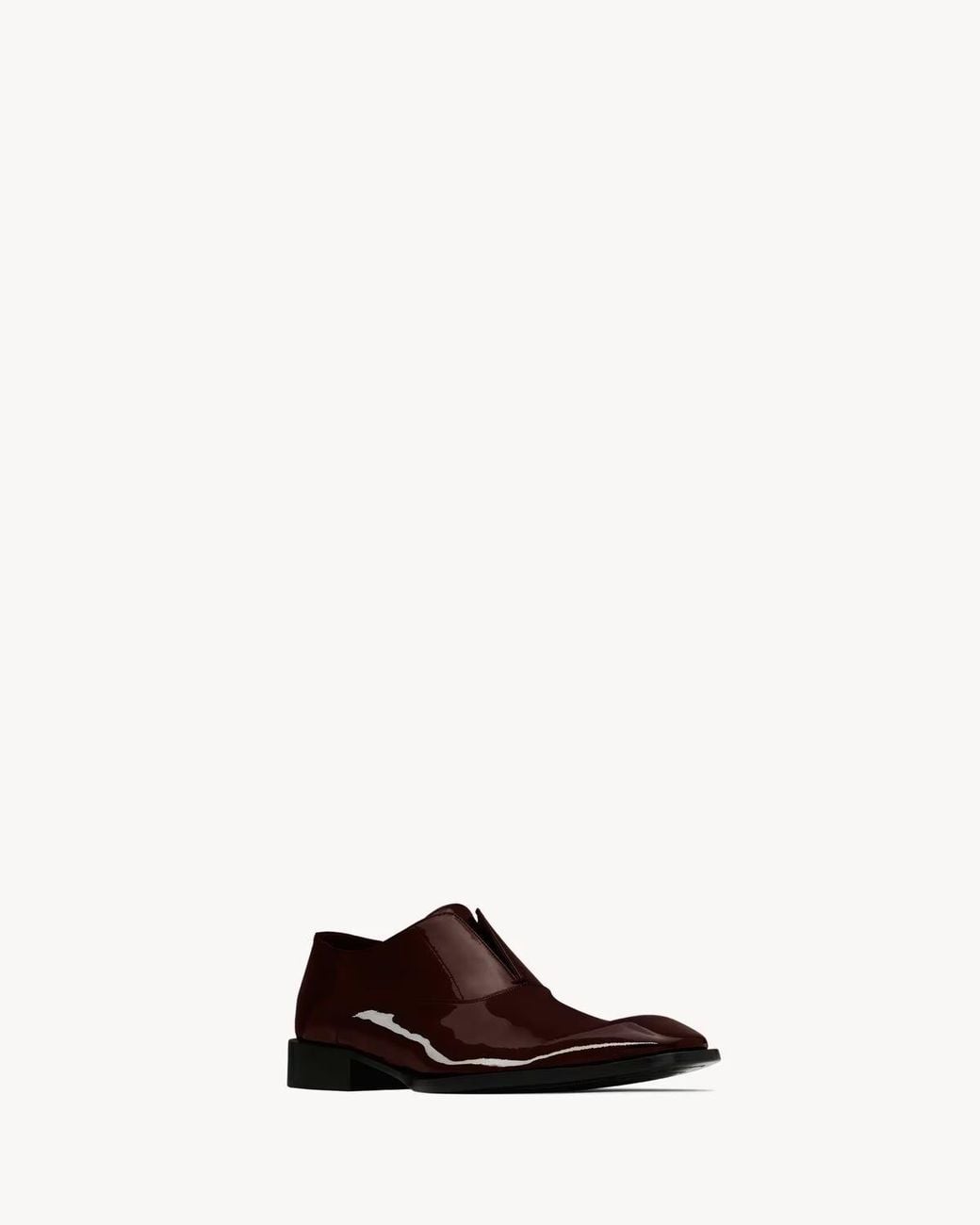 Saint Laurent Brown Milton Chaussures Oxford Slip-On En Cuir Verni for men