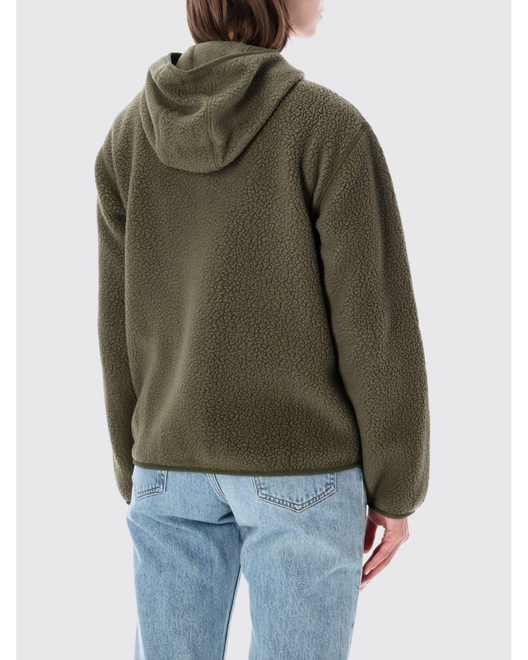Patagonia Green Teddy Fleece Hooded Jacket