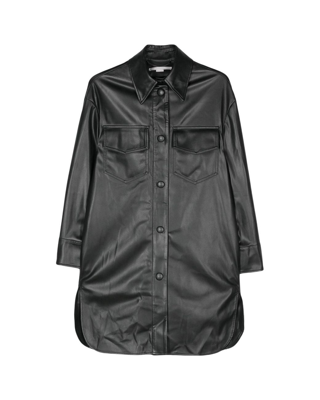 Stella McCartney Gray Faux-Leather Overshirt